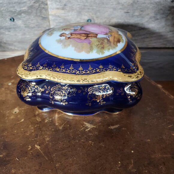 Vintage Imperia Limoges French Cobalt 22K GOLD Tri - Picture 8 of 12